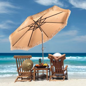 ¡PRODUCTO NUEVO! Sombrilla de patio al por mayor Tienphong, sombrilla de exterior para piscina, patio trasero, Playa-Paja natural (sin base) - Product Image 3