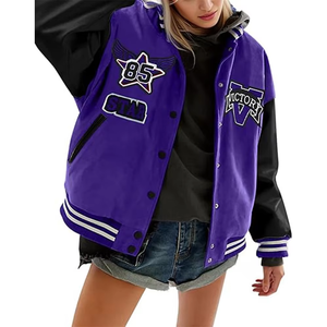 Chaqueta universitaria de lana de talla grande al por mayor de OEM personalizada para invierno 100% chaqueta universitaria de béisbol para hombre a la venta transpirable - Product Image 1