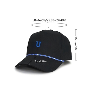 Gorra de Golf Personalizada OEM Resistente al Agua con Logotipo Bordado en 3D, Cuerda Trenzada Personalizada, 5 Paneles, Orificios Cortados con Láser, Parte Trasera Ajustable - Product Image 5
