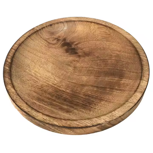 Assiette en bois de qualité supérieure, écologique, brillante et polie, plat de service pour les fêtes, vente chaude, en stock chez Crescent Crafts - Product Image 4