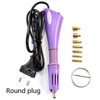 Offre Spéciale Rose Violet Cristal Fer Strass Hot Fix Applicateur En Gros EU/US Plug En Plastique