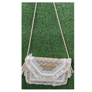 Bohemian Women's Fashion Handmade <b>Beaded</b> Evening Clutch Indian Afghani Sling Messenger Tote Beach Bag Daily Usage <b>Thread</b> Pattern - Product Image 2
