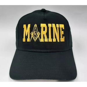 Mason Masonic Marines Service Veteran Men's Ball Cap Embroidered Black Regalia Cap Embroidery Letter Hip Hop Custom <b>Hats</b> - Product Image 2