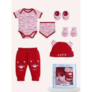 Polka Tots Pack de 6 Love Print Mini Juego de cesto de regalo para recién nacidos-Rojo - Product Image 1