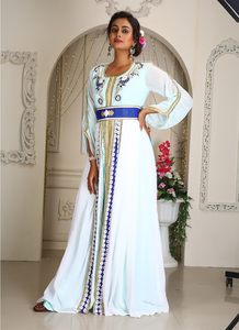 Kaftan islámico marroquí moderno para mujer Vestido de playa largo hasta el suelo con mangas largas transpirables ODM Supply - Product Image 3