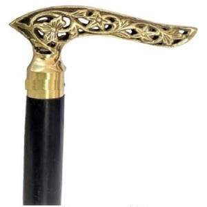 Bâton de marche de tête classe de haute qualité avec pointe en caoutchouc bâton en bois de conception de feuille pour un usage quotidien prix de gros fournisseur de qualité - Product Image 1