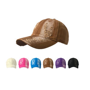 Gorra de béisbol deportiva Unisex al por mayor, algodón Vintage, ajustable, lavado, desgastado, bordado, tela Oxford, calle, liso, teñido - Product Image 3