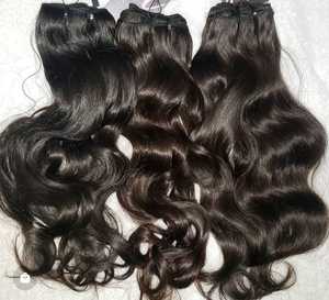 Extensions de cheveux humains indiens ondulés soyeux, qualité Remy, 100 % cuticules alignées, sans traitement chimique, double trame faite à la machine - Product Image 1