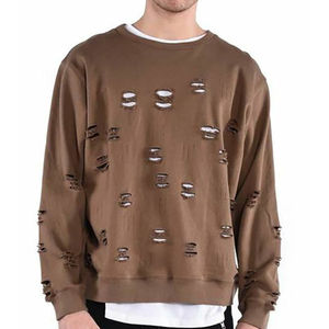 Sudaderas desgastadas completas hechas a medida para hombres Unisex en blanco Vintage ácido lavado angustia 100% algodón francés Terry sudaderas - Product Image 1