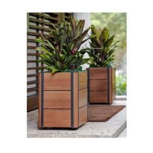 Maceta de Madera Rústica Hecha a Mano para Decoración de Jardín Interior/Exterior, Sistema Hidropónico Ecológico, Construcción Resistente, Acabado Liso - Product Image 3