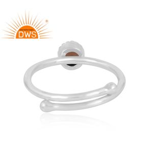 แหวนพลอยอัญมณีอัญมณีสีช็อคโกแลตธรรมชาติสีเงินสเตอร์ลิงสำหรับ925ผลิตตามแบบ - Product Image 2