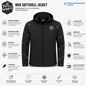 Veste Softshell Décontractée en Toile à Prix de Gros, Doublure Polaire Thermique, Résistante à l'Eau et au Vent pour l'Extérieur, Faible MOQ - Product Image 5
