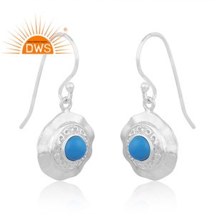 Latest Design <b>Fine</b> Sterling Silver Natural Turquoise Cultured Gemstone <b>Dangle</b> <b>Earring</b> Custom Jewelry Manufacturer - Product Image 2