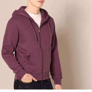 Custom Logo <b>Purple</b> Cotton <b>Hoodie</b> for <b>Men</b> & Women Casual Loose Fit Zipper & Pullover Sweatshirt for Autumn - Product Image 5
