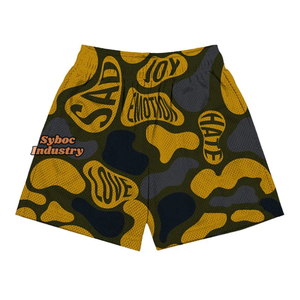 Short en maille personnalisé avec impression sublimée Short en maille de gymnastique respirant pour le basket-ball et le streetwear - Product Image 3