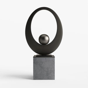 Vente en gros de sculptures en métal finition or pour table décoration de salon drapeaux modernes et élégants sculptures décoratives - Product Image 2