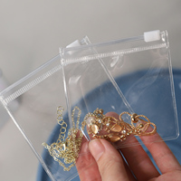 Sacs d'emballage pour bijoux en PVC prêts à être expédiés, pochettes transparentes en PVC pour bijoux, sacs de rangement refermables pour boucles d'oreilles et bagues