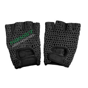 Gants de cyclisme en cuir et maille de haute qualité, demi-doigts, respirants, unisexes, pour la course, décontractés, logo personnalisé, vente en gros - Product Image 3