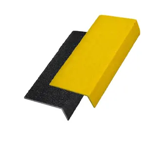 Customized Anti Slip Glowing Fiberglass FRP Stair Nosing Strips Fluorescence Stair Tread For Grating/Vinyl Flooring/Decking