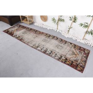 Alfombra de látex ecológica de lana turca Vintage roja Beige clásica 2,8X9,9 pies área grande patrón de retazos sala de estar dormitorio - Product Image 2