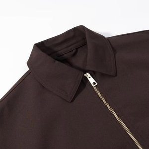 แจ็กเก็ตบอมเบอร์พิมพ์ลายสีน้ำตาลมีซิประบายอากาศได้สำหรับผู้หญิงเสื้อนอกแขนยาวลำลองเทรนด์2025ฤดูหนาว - Product Image 5