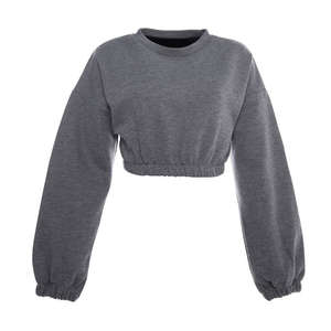 Sudadera con capucha de alta calidad para mujer, con cremallera, 100% algodón orgánico, hombros caídos, estilo crop top. - Product Image 2