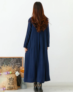 2025 Primavera Verano Casual cuello redondo manga larga señoras alta cintura una línea vestidos de Playa Mujeres elegante estampado Floral vestidos largos - Product Image 5