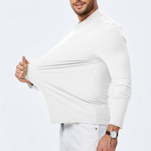 Custom <b>Men</b> Long Sleeve Mock <b>Turtleneck</b> <b>Top</b> Casual Cotton Pullover Layering Shirt OEM ODM Fashion Sweatshirt Style - Product Image 3