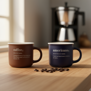 Juego de 2 Tazas de Café de Cerámica Artísticas Color Café Oscuro - Product Image 3