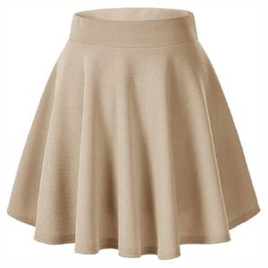 Women's High Waist A-Line Pleated <b>Skirt</b> Solid Color Elastic Mini <b>Skirt</b> Sporty Style <b>Office</b> Lady's Dress - Product Image 1