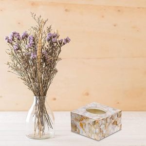 ที่ใส่กระดาษทิชชู่ลายแม่มุกหรูหราและตกแต่งด้วยมือที่ใส่ไม้สี่เหลี่ยมสำหรับห้องน้ำบ้านหรือสำนักงาน - Product Image 2