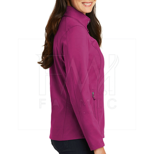 Veste Softshell unie pour femmes de couleur violette pour vestes de camping de style à motif personnalisé à prix raisonnable - Product Image 5