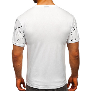 เสื้อยืดคอกลมผ้าฝ้าย100% สำหรับผู้ชายแห้งเร็วเข้ารูปพิมพ์โลโก้ตามสั่งวัสดุเจอร์ซี่ลายสีทึบ - Product Image 6