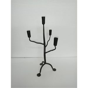 Modern <b>Matte</b> Black Metal Beaded Taper Candle Holder Set Nordic Cast Iron Pillar Candlestick Stand for Wedding <b>Table</b> Centerpiece - Product Image 2