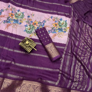 Attrayant à la mode numérique imprimé Collection 2025 de Zari Jacquard Dull Moss Sari Collection pour les femmes indiennes vêtements de mariage - Product Image 2