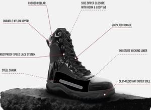 Botas de Trabajo de Alta Resistencia para Hombre con Acabado Brillante y Cremallera Lateral de 8 Pulgadas, Botas de Seguridad Profesionales - Product Image 2