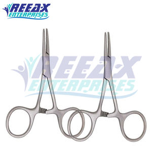 REEAX ENTERPRISES Pinces chirurgicales en acier inoxydable de 4 pouces Impression de logo personnalisé Bonne vente Instruments chirurgicaux à base droite - Product Image 3