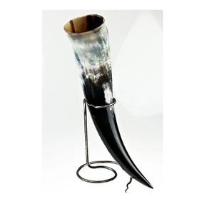 Luxurious Handcrafted Drinking Horn Hand-Polished Viking Horn Wholesale Viking Drinking Horn with <b>Stand</b> and Brass Rim - Product Image 3