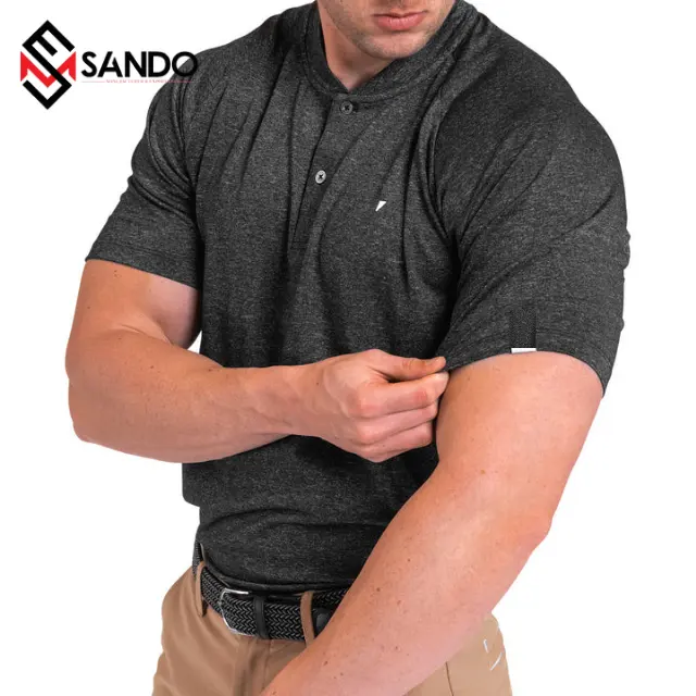 Hoge Kwaliteit Mannen Golf Polo Shirts Custom Logo Golf Sportkleding 88% Polyester 12% Spandex Blade Kraag Heren Polo Shirts