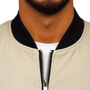 High Quality Custom Design Genuine <b>Suede</b> Bomber Zipper Pocket <b>Men's</b> Leather <b>Jackets</b> Leather <b>Jacket</b> - Product Image 6