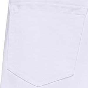 New <b>White</b> <b>Denim</b> Jean <b>Shorts</b> 100% Cotton Distressed Style Knitted Weaving Method for Summer - Product Image 5