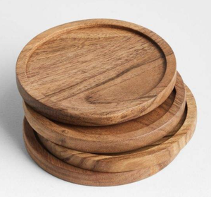 Wood Acacia Wood <b>Coasters</b> <b>for</b> <b>Drinks</b> round Epoxy Resin <b>Coaster</b> <b>for</b> Wine Bar from India - Product Image 3