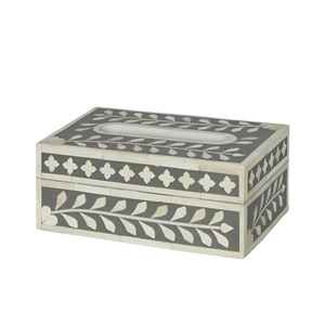 Cubierta de caja de pañuelos de madera decorada con madreperla de lujo con incrustaciones de hueso fino para oficina y sala de estar - Product Image 6