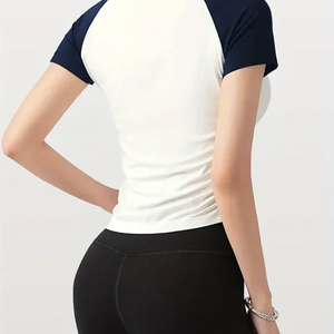 Logo personnalisé femmes mode Sexy dos respirant gilet Fitness vêtements de sport Sexy Style court entraînement haut court - Product Image 3