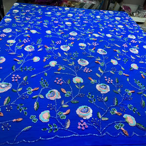 Tela Bordada a Mano con Cuentas para Vestidos de Noche, para Fines Decorativos - Product Image 1