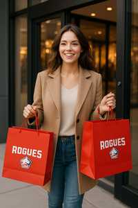 Sacs en papier de luxe imprimés sur mesure avec poignées en corde, sacs de shopping Eurotote laminés mats - Product Image 6