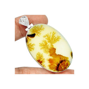 ฮับเงินล่าสุด925เงินสเตอร์ลิงรัสเซีย Dendrite Agate จี้ทำด้วยมือสำหรับขาย - Product Image 3