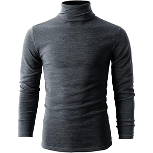 Suéteres de poliéster ajustados de alta calidad para hombre, novedad de invierno, prendas de punto con cuello redondo, patrón transpirable, suéter de poliéster de Color liso - Product Image 1