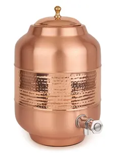 Distributeur d'eau en cuivre artisanal imprimé avec un design traditionnel, distributeur d'eau en cuivre imprimé de qualité supérieure pour la maison et le bureau - Product Image 5