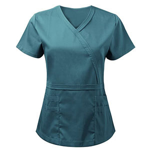 <b>Navy</b> Blue Color New Fashion Design Hospital Uniform Medical Scrub Sets High Quality <b>Top</b> Scrub Suits for <b>Women</b> - Product Image 3